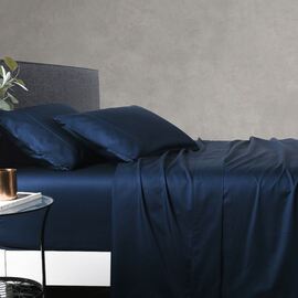 Soho 1000TC Cotton Fitted Sheet Navy Super King Bed