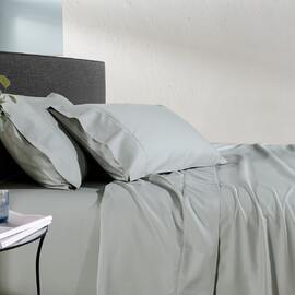Soho 1000TC Cotton Fitted Sheet Silver Mega Super King Bed