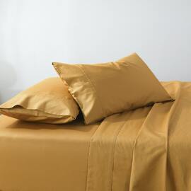 Soho 1000TC Cotton Sheet Set Mustard Super King Bed Extra Depth