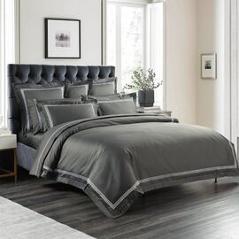 Ritz 1000TC Embroidered Charcoal Quilt Cover Set