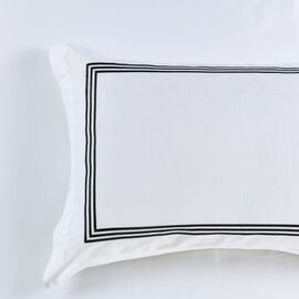 Ambassador Embroidered King Size Pillowcase -1000 TCBlack
