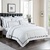 Ambassador 1000 TC Embroidered White with Black King Bed Quilt Cover Set