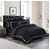 Ambassador 1000 TC Embroidered Black Quilt Cover Set