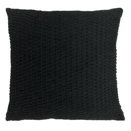 Velvet Crinkled Cushion Square Black