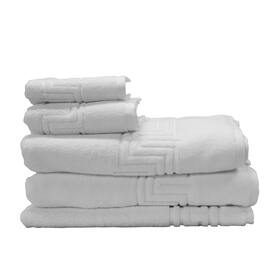 Greek Key 650GSM - White[SIZE: Bath Mat]