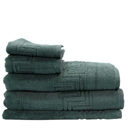 Greek Key 650GSM - Forest Green[SIZE: Bath Mat]