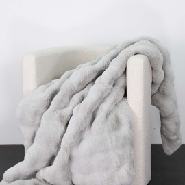 Eden Silver Faux Fur Throw