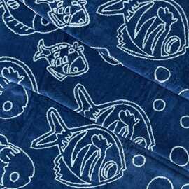 Beach Towel indigo Bubble Fish Large