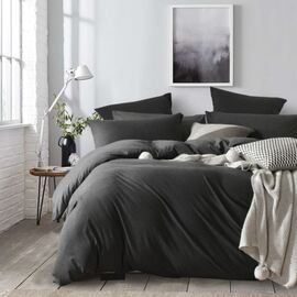 Jersey Quilt Cover Set Charcoal