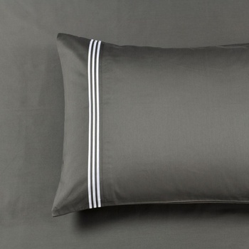 Ambassador Embroidered Standard Pillowcases ( PAIR ) -1000TC Charcoal