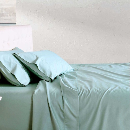 Soho 1000TC Cotton Fitted Sheet Sage Queen Bed Extra Depth