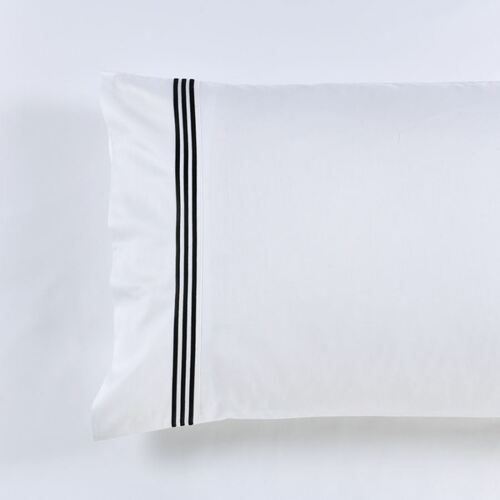 Ambassador 1000 TC Embroidered Sheet Set Black King Bed Extra Depth
