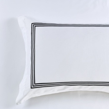 Ambassador Embroidered King Size Pillowcase -1000 TCBlack