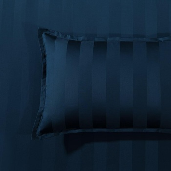 Bespoke 1200TC Navy Tailored Standard Pillowcase Pair
