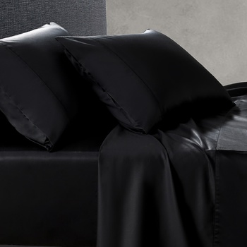 Soho 1000 Thread Count Black Flat Sheet