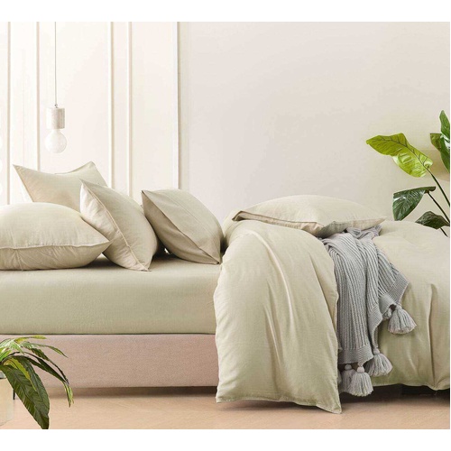 Bamboo Linen Fitted Sheet Natural (Linen)