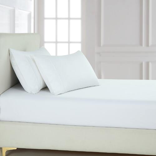 1000TC Cotton Rich Fitted pillowcase Combo White