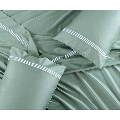Ambassador 1000 TC Embroidered Sheet Set Sea Green