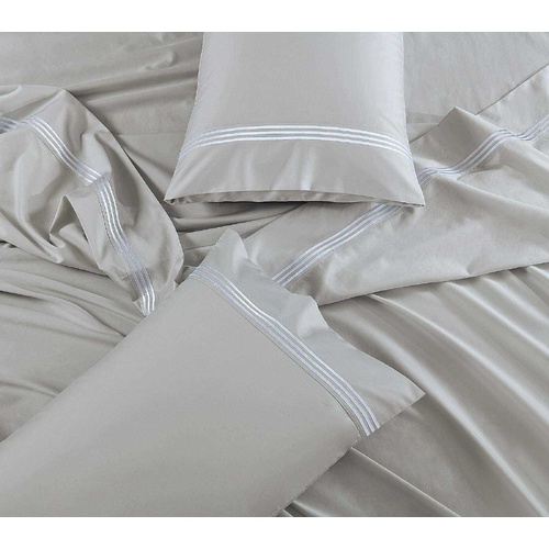 Ambassador 1000 TC Embroidered Sheet Set Pearl Silver
