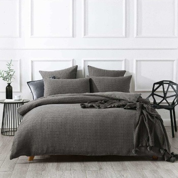 Jax Chunky Waffle Charcoal European Pillow Case