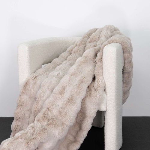 Eden Linen Faux Fur Throw