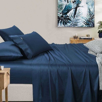 400 Thread Count Sheet Set Navy Split King bed Extra Depth