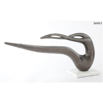 Decorative Sculpture on white Marble Base Black Nickel Finish (RK2013)