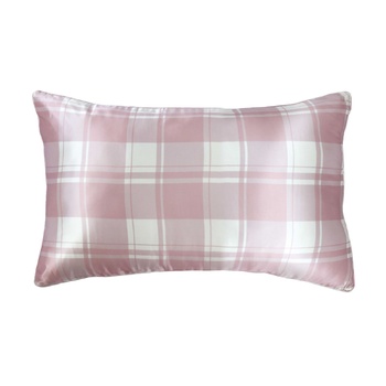 Silk Standard Pillowcase Plaid Pop Pink