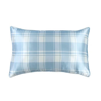Silk Standard Pillowcase Plaid Pop Blue