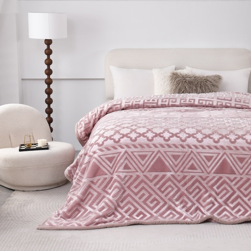 Printed Mink Blanket Nova Pink